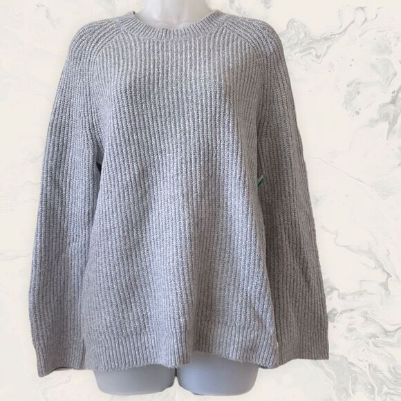 BP. Plaited Stitch Recycled Blend Crewneck Sweater - size S - Gray - Picture 1 of 2